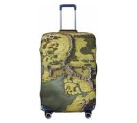 SDTYKHJ Copertura per bagagli da viaggio alla moda con mappa della Terra di Mezzo in spandex copertura per bagagli lavabile copertura antigraffio per valigie adatta a valigie da 45-81 cm, Nero , L