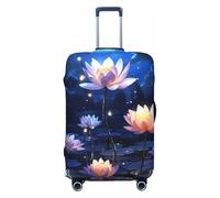SDTYKHJ Copertura per bagagli da viaggio alla moda per valigie con fiori notturni in spandex coperture per bagagli lavabili coperture antigraffio per valigie adatte a valigie da 45-81 cm, Nero , L