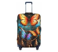 SDTYKHJ Copertura per bagagli da viaggio alla moda, protezione per valigie, acchiappasogni, farfalla, in spandex, lavabile, antigraffio, adatta per valigie da 45-81 cm, Nero , L