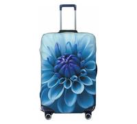 SDTYKHJ Copertura per bagagli da viaggio alla moda, protezione per valigie blu con fiori di dalia, in spandex, lavabile, antigraffio, adatta per valigie da 45-81 cm, Nero , L