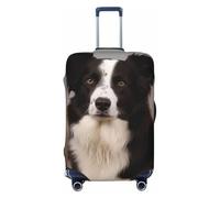 SDTYKHJ Copertura per bagagli da viaggio alla moda, protezione per valigie Border Collie, in spandex, lavabile, antigraffio, adatta per valigie da 45-81 cm, Nero , L