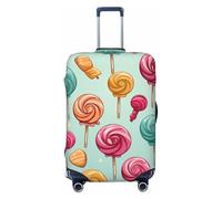 SDTYKHJ Copertura per bagagli da viaggio alla moda, protezione per valigie Candy e lecca-lecca, in spandex, lavabile, antigraffio, adatta per valigie da 45-81 cm, Nero , S