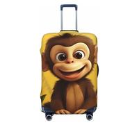 SDTYKHJ Copertura per bagagli da viaggio alla moda protezione per valigie carino divertente animale scimmia banana spandex coperture per bagagli lavabili coperture per valigie antigraffio per valigie