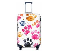 SDTYKHJ Copertura per bagagli da viaggio alla moda, protezione per valigie colorate con zampe di cane in spandex, lavabile, antigraffio, adatta per valigie da 45-81 cm, Nero , M