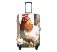 SDTYKHJ Copertura per bagagli da viaggio alla moda, protezione per valigie con animali della fattoria, in spandex, lavabile, antigraffio, adatta per valigie da 45-81 cm, Nero , L