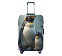 SDTYKHJ Copertura per bagagli da viaggio alla moda, protezione per valigie con famiglia di pinguini, in spandex, lavabile, antigraffio, adatta per valigie da 45-81 cm, Nero , L