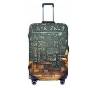 SDTYKHJ Copertura per bagagli da viaggio alla moda, protezione per valigie matematica, in spandex, lavabile, antigraffio, adatta per valigie da 45-81 cm, Nero , L
