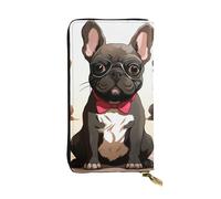 SDTYKHJ Portafoglio da donna Frizione Grande Capacità Portafoglio Lungo Cartone animato cane bulldog francese In Pelle Signore Porta Carta Del Telefono Borsa Da Vi