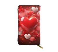 SDTYKHJ Portafoglio da donna Frizione Grande Capacità Portafoglio Lungo Cuori Amore Cuori in Pelle Signore Porta Telefono Porta Carta