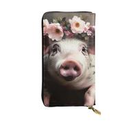SDTYKHJ Portafoglio da donna Frizione Grande Capacità Portafoglio Lungo Sorridente in Pelle Signore Porta Telefono Porta Carta Borsa da Vi