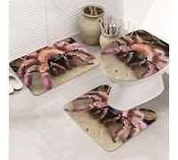 SDTYKHJ Set di tappeti da bagno 3 pezzi tappetino da bagno ultra assorbente antiscivolo tappeti da bagno grandi tarantola messicana tappetini morbidi tappetino da doccia a forma di U tappeto WC