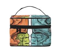 SDTYKHJ Trousse per trucchi da donna, borsa da viaggio per articoli da toeletta e funzioni cerebrali sinistra e destra, organizer per il trucco con manico