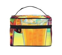 SDTYKHJ Trousse per trucchi da donna, borsa da viaggio per articoli da toeletta Happy Hour organizer con manico