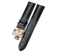 SDUTIO Cinturino di ricambio per cinturino Vacheron Constantin Patrimony VC Nero Blu Marrone Marrone (Colore: Nero Rosa Piega, Dimensioni: 22mm)