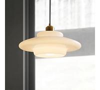 SDUYTDG Lampada a Sospensione con Paralume in Vetro Rotondo in Stile Europeo per Lampada da Soggiorno Lampada da Camera da Letto con Finitura in Ottone Lampada da Sospensione Regolabile Lampadario