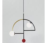 SDUYTEG Lampade A Sospensione in Vetro Nordico A 2 Luci creatività Lampada A Sospensione Lampada da Soffitto in Metallo Regolabile Apparecchio per Cucina Isola Sala da Pranzo Soggiorno Camera da