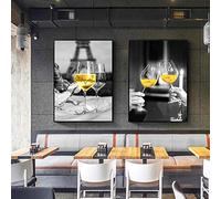 SDVIB Bicchiere di vino con piccola barca Pittura su tela Poster e stampe Sala da pranzo Decorazioni per la casa moderne Quadri floreali da parete15,7 "x 23,6" (40x60 cm) x2 Senza cornice