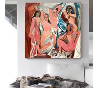 SDVIB Famoso Les Demoiselles D'Avignon Di Picasso Riproduzioni Di Opere D'arte Dipinti Su Tela Poster Immagine Di Arte Della Parete Per La Decorazione Della Stanza 90x90 Cm Senza Cornice