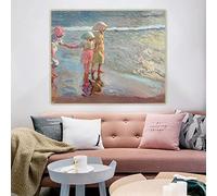 SDVIB Joaquin Sorolla Le tre sorelle sulla spiaggia Famose stampe su tela Pittura a olio Estetica Home Living Room Decoration 40x60cm Frameless