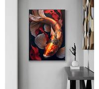 SDVIB Poster e stampe moderne astratte di carpe rosse, arte su tela con pesci e animali, quadro da parete per la decorazione della casa (70x100 cm/senza cornice)