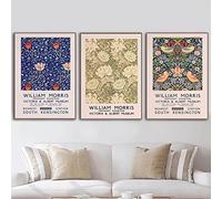 SDVIB Poster vintage The Victoria Canvas Painting Museum Exhibition Art Print William Morris Immagine da parete per soggiorno Decorazioni per la casa 30x40cm-3Pieces Frameless