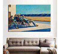SDVIB Tela Decorazioni per la casa Persone al sole Modulare Edward Hopper Poster Immagini Nordic Wall Art Stampato Realismo Pittura Moderna 80x120cm Senza cornice
