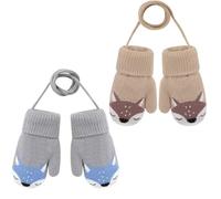 SDXCJY 2 paia di guanti per bambini a maglia,Guanti per bambini in stringa per bambini invernali a maglia guanti caldi in pile per 0-3 anni., 2 pz, Taglia unica