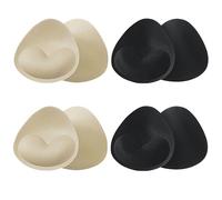 SDXCJY 4 Paia di Inserti per Reggiseno, Inserti per Reggiseno Rimovibili da Donna Comodi, Inserti Adesivi per Reggiseno Push Up con Miglioramento del Seno per Bikini e Sport, Nero e beige., Taglia