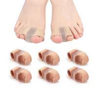 SDXCJY 6 separatori per alluce valgo, in morbido gel di silicone a 2 anelli, distanziatori efficaci per dita sovrapposte, unisex, colore della pelle