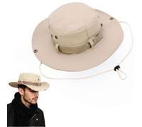 SDXCJY Cappello da sole da safari con fibbia regolabile, stile giungla, perfetto per pesca, escursionismo e attività all'aperto. Protezione UV e pieghevole, Bianco avorio , Taglia unica