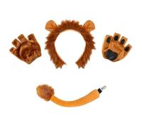 SDXCJY Costume da leone per tutte le età: kit da 4 pezzi con fascia marrone, guanti, coda e gonna tutù, perfetto per bambini e adulti, cosplay, Halloween, compleanno, carnevale, spettacoli teatrali