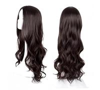 SDXCJY Parrucca mossa, lunghe parrucche con ricci per donne e ragazze, parrucca bionda mossa lunga 68,58 cm, elegante parrucca da costume per donne per festa a tema cosplay, uso quotidiano (marrone)