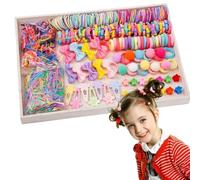 SDXCJY Set di 1191 elastici per capelli, elastici per capelli, elastici per capelli, elastici per capelli, elastici per coda di cavallo per ragazze, set di elastici per capelli per bambini (rosa)