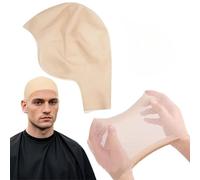 SDXCJY Set di calvi in lattice di alta qualità con 2 fodere elastiche in rete per parrucche, copertura realistica per la testa calva, ideale per cosplay, Halloween, trucco teatrale e feste in maschera