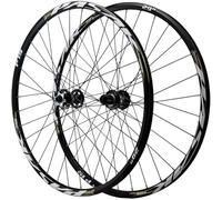 SDYAYFGE Ruote per Mountain Bike con Perno Passante E Freno A Disco, Mozzo A 32 Fori 26 27,5 29 Pollici, 2 Cuscinetti Anteriori E 4 Posteriori, Set di Ruote in Alluminio, 7-12 Marce,Nero,26inch