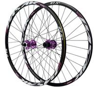SDYAYFGE Ruote per Mountain Bike con Perno Passante E Freno A Disco, Mozzo A 32 Fori 26 27,5 29 Pollici, 2 Cuscinetti Anteriori E 4 Posteriori, Set di Ruote in Alluminio, 7-12 Marce,Viola,27.5inch