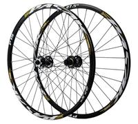 SDYAYFGE Ruote per Mountain Bike con Perno Passante E Freno A Disco, Mozzo A 32 Fori 26 27,5 29 Pollici, 2 Cuscinetti Anteriori E 4 Posteriori, Set di Ruote in Alluminio, 7-12 Marce,Black Gold,26inch