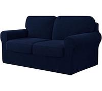 SDYdsgE copridivano, Set copridivano elasticizzato da 7 pezzi, blu navy, include tre schienali e cuscini separati