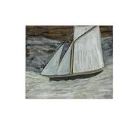 SDYSKKUG Alfred Wallis Quadro. Famosi Quadri su Tela. Barca a vela. Immagini Moderni Murale Soggiorno Camera da Letto 72x60cm Senza Cornice