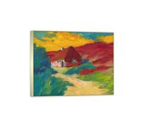 SDYSKKUG Emil Nolde Quadro. Stampa su Tela. Casa nella brughiera. Famoso D'arte Murale Dipinto Soggiorno. Riproduzione 38x30cm Cornice Argento