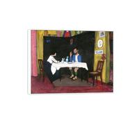 SDYSKKUG Gabriele Münter Quadro Stampa su Tela. Famoso Dipinto. Dopo cena. Quadri Moderni Soggiorno Murale. Riproduzioni 50x40cm Cornice Bianca