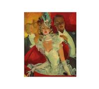 SDYSKKUG Jean-Gabriel Domergue Famoso Quadro Stampa su Tela. Coppia all'opera. Quadri Soggiorno Ufficio Decorazione. Riproduzioni 50x40cm Senza Cornice