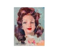 SDYSKKUG Jean-Gabriel Domergue Famoso Quadro Stampa su Tela. Ritratto Donna. Quadri Soggiorno Ufficio Decorazione. Riproduzioni 50x40cm Senza Cornice