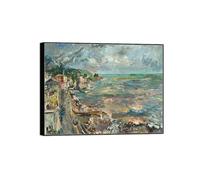 SDYSKKUG Oskar Kokoschka Quadro. Stampa su Tela. Costa in tempesta. Famoso D'arte Murale Dipinto Soggiorno. Riproduzione 65x50cm Cornice Nera