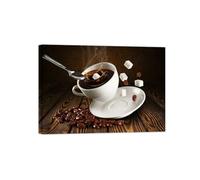 SDYSKKUG Quadro Cucina. Stampa su Tela. Chicco caffè 2. Canvas Decorazione Murale Sala da Pranzo Cucina Ristorante Soggiorno 100x70cm Intelaiato