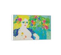 SDYSKKUG Walasse Ting Famosi Quadri su Tela. D'arte Quadro Riproduzione. Il mio seno in fiore. Cornice Bianca Immagini Moderni Murale Soggiorno 60x40cm