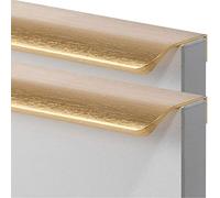 SDyudDS Maniglie invisibili in lega di alluminio, maniglie for cassetti di mobili, pomelli for guardaroba e cucina, oro spazzolato, 2 pezzi(Hole distance 128mm)