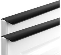 SDyudDS Maniglie per porte a scomparsa, Maniglie for mobili in lega di alluminio, maniglie nascoste for guardaroba, for cassetti, nere, 2 pezzi(Hole distance 64mm)