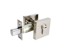 SDyudDS Maniglie per porte, Confezione da 2 serrature quadrate con catenaccio for porte esterne o interne, reversibili for destra e sinistra(Silver)