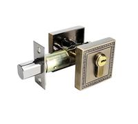 SDyudDS Maniglie per porte, Serratura quadrata con catenaccio for porte esterne o interne, reversibile for destra e sinistra(Bronze)